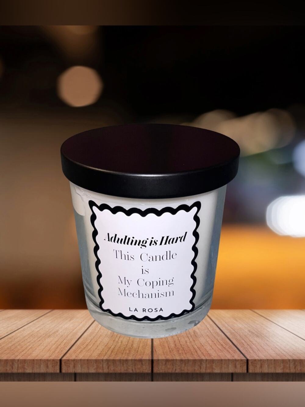 NEW! La Rosa "Adulting is Hard” Mandarin Sandalwood Candle 4.5oz